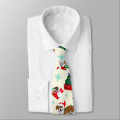 ブルドッグ付きクリスマスおっちょこちょいのお祝い ネクタイ (タイ)