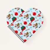 ブルドッグ付きクリスマスおっちょこちょいのお祝い ノートブック (正面)