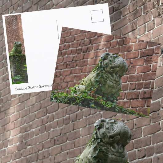 ブルドッグ像サバンナジョージア写真 ポストカード