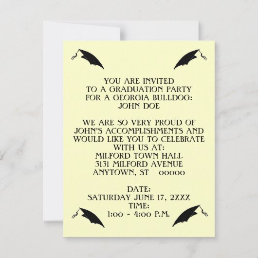 ブルドッグ卒業招待状~EZ2カスタマイズ 招待状 (裏面)