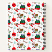 ブルドッグ名おっちょこちょいの付きクリスマスお祝い ノートブック (裏面)