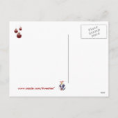 ブルドッグ子犬の暖かい暖炉のシーンのクリスマスの願い シーズンポストカード (裏面)