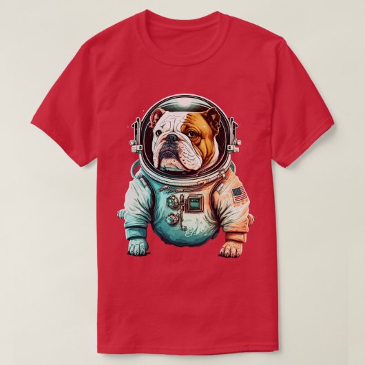 ブルドッグ宇宙飛行士2 Tシャツ (デザイン正面)
