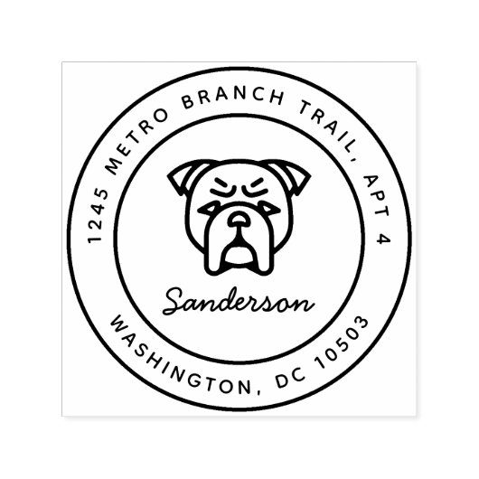 ブルドッグ差出人住所スタンプ自己インキング セルフインキングスタンプ (デザイン)