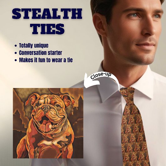 ブルドッグ恋人のノベルティステルスネックタイ ネクタイ