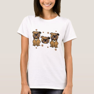 ブルドッグ愛グラフィックティー – かわいい犬の恋人シャツwi tシャツ