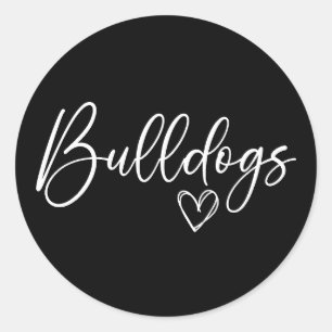 ブルドッグ愛ハート面白い犬の飼い主の引用ギフト ラウンドシール