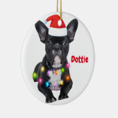ブルドッグ愛好家のためのフランスのクリスマスプレゼント セラミックオーナメント (右)