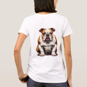 ブルドッグ愛好家のための力強いペットの肖像画デザイン Tシャツ (裏面)