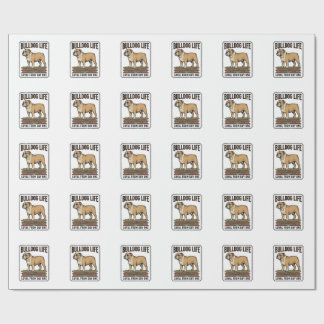 ブルドッグ愛好家シャツ ビンテージ風の犬のアート_1 ラッピングペーパー
