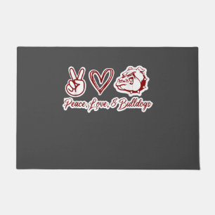 ブルドッグ愛好家 Bulldog Peace Love Bulldog Owner ドアマット
