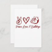 ブルドッグ愛好家 | Bulldog Peace Love Bulldog Owner 出欠カード (正面/裏面)