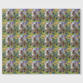 ブルドッグ春の花絵を描ズ ラッピングペーパー (フラット)