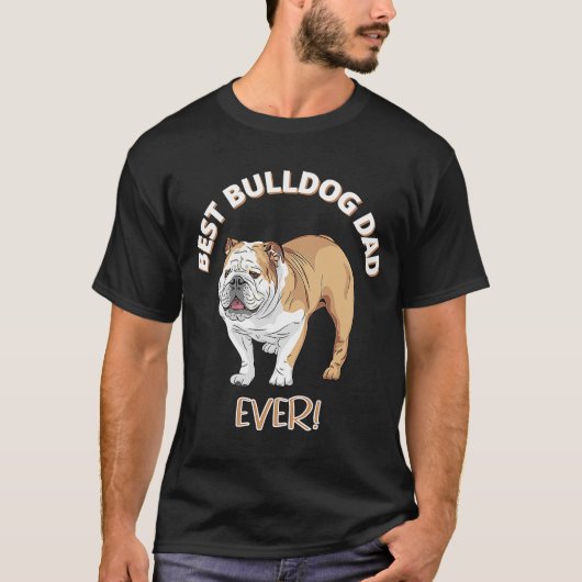 ブルドッグ最高のパパエバー犬のオーナー Tシャツ (正面)