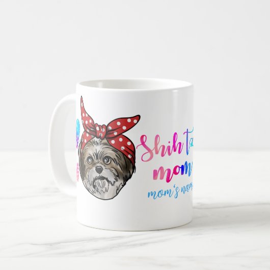 ブルドッグ母かわいい母の日犬の恋人 コーヒーマグカップ (正面左)