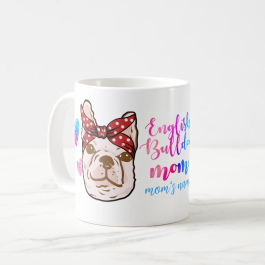 ブルドッグ母かわいい母の日犬の恋人 コーヒーマグカップ (正面左)