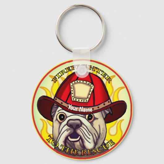 ブルドッグ消防士キーホルダー キーホルダー (正面)