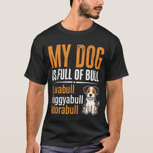 ブルドッグ満載の面白い犬のデザイン Tシャツ (正面)