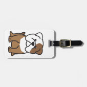 ブルドッグ犬の漫画 ラゲッジタグ (正面横)