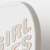 ブルドッグ犬を愛すフランスのる女の子 ピックルボールラケット (左詳細)