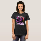 ブルドッグ犬90sノスタルジアレインボーヒョウ印刷Tr Tシャツ (正面フル)