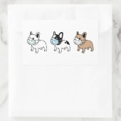 ブルドッグ着用顔マスク長方形シール 長方形シール (バッグ)