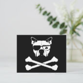 ブルドッグ種と髑髏 ポストカード (スタンド正面)