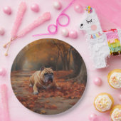 ブルドッグ紅葉秋インスパイア ペーパープレート (パーティー)