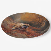 ブルドッグ紅葉秋インスパイア ペーパープレート (アングル)