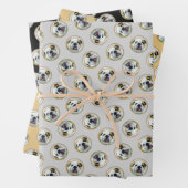 ブルドッグ絵を描の英赤と白語ペットドッグアート ラッピングペーパーシート (インサイチュ)