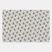 ブルドッグ絵を描の英赤と白語ペットドッグアート ラッピングペーパーシート (正面)