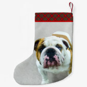 ブルドッグ絵画ズ – かわいいオリジナルドッグアート スモールクリスマスストッキング (裏面)