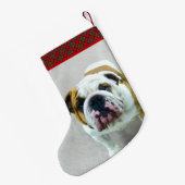 ブルドッグ絵画ズ – かわいいオリジナルドッグアート スモールクリスマスストッキング (裏面 (吊り時))