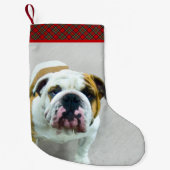 ブルドッグ絵画ズ – かわいいオリジナルドッグアート スモールクリスマスストッキング (正面)