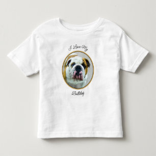ブルドッグ絵画ズ – かわいいオリジナルドッグアート トドラーTシャツ