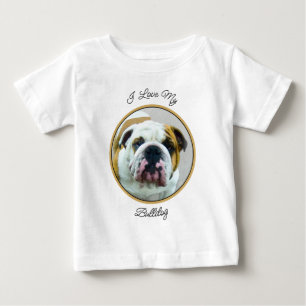ブルドッグ絵画ズ – かわいいオリジナルドッグアート ベビーTシャツ