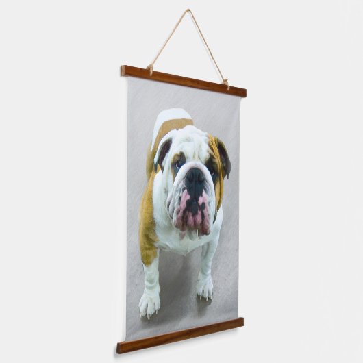 ブルドッグ絵画ズ – かわいいオリジナルドッグアート 吊り下げ型タペストリー (傾斜あり)