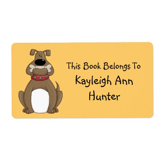 ブルドッグ蔵書票ラベル ラベル (正面)