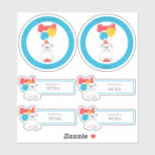 ブルドッグ誕生日パーティーこの本は次のものだ シール (シート)