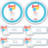 ブルドッグ誕生日パーティーこの本は次のものだ シール (正面)