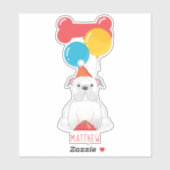 ブルドッグ誕生日パーティー シール (シート)