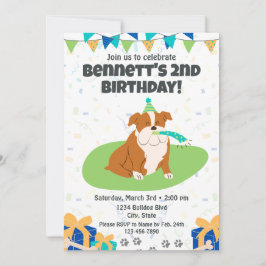 ブルドッグ誕生日招待状 招待状