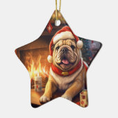 ブルドッグ警察の愛人ペットオーナメントメモリアルギフト セラミックオーナメント (左)