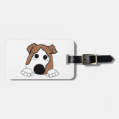 ブルドッグ赤と白のぞき漫画 ラゲッジタグ (正面横)