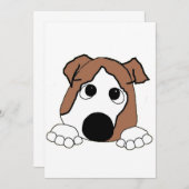 ブルドッグ赤と白のぞき漫画 招待状 (正面/裏面)