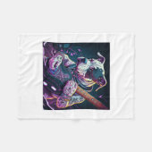 ブルドッグ遊のエレキギター・ロック フリースブランケット (正面(横))