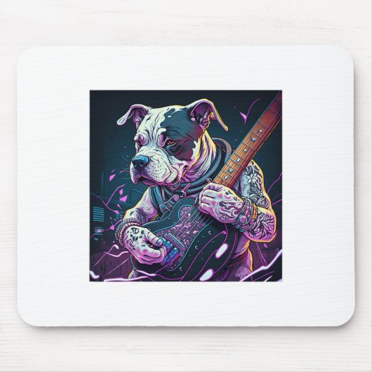 ブルドッグ遊のエレキギター・ロック マウスパッド (正面)