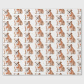 ブルドッグ金ゴールドスポットパピー ラッピングペーパー (フラット)