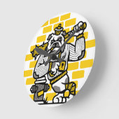 ブルドッグ集団 ラウンド壁時計 (傾斜)