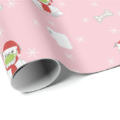 ブルドッグ顔マスクとトイレ紙クリスマス ラッピングペーパー (ロールコーナー)